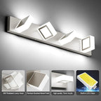 Ralbay Brushed Nickel Bathroom Vanity Lights 30inch Metal Acrylic LED Modern - Image 4