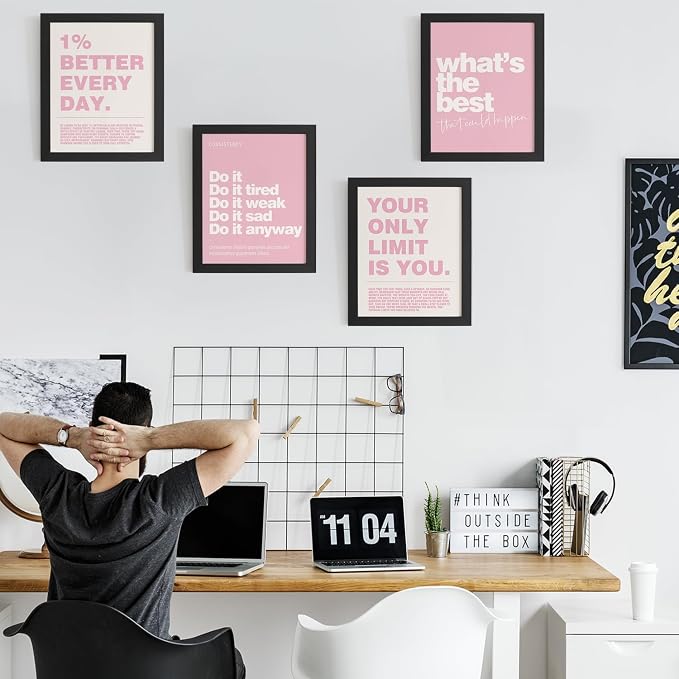 DSHFG Motivational Inspirational Office Wall Art Decor Prints Set of 4 - Image 3