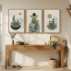 Framed Boho Botanical Wall Art for Living Room, 3 Piece Modern Green Bohemian - Image 6