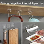 Large Adhesive Hooks for Hanging Heavy-Duty 44Ib 30 Packs, Wall Hangers without - Image 7