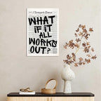 Drimiler Retro Black And White Newspaper Poster What If It All Works Out Canvas - Image 7