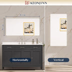 Keonjinn 42 x 20 Inch Brushed Nickel Bathroom Mirrors - Image 8