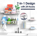 NESOMI Shower Caddy Adhesive Shower Organizer 7-Pack, Rustproof Stainless Steel - Image 4