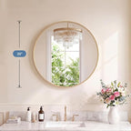 DUMOS 20-Inch Round Wall Mirror, Bathroom Wall Circle Mirror - Image 2