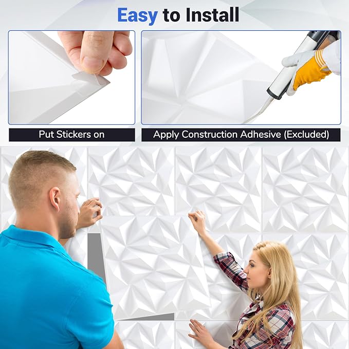Giantex 40 Pack 3D Wall Panels, Lightweight Waterproof, DIY Cut & Paint - Image 6