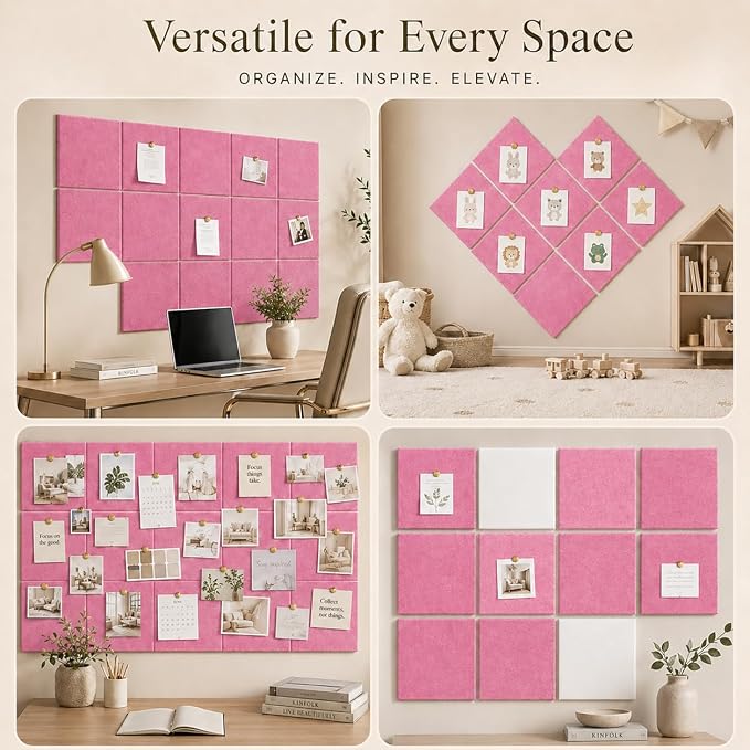 Large Cork Boards for Walls – 36" x 24" Self Adhesive Felt Wall Tiles - Image 6