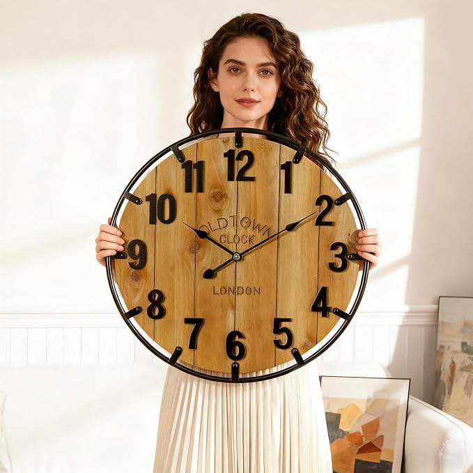 Vantic Farmhouse 24 Inch Extra Large Decorative Wall Clock - Image 2