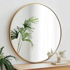 Oruii Gold Circle Mirror, 20 inch Round Mirror Metal Frame, Living Room - Image 9