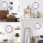 Kesin 12 Inches Wooden Round Silent Wall Clock White Wood Wall Clocks Analog - Image 5
