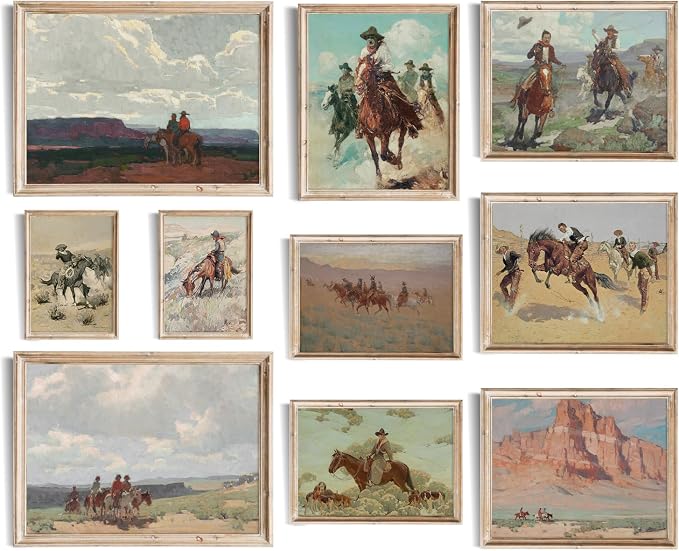 Uniro Western Decor Vintage Western Cowboy Wall Art, Farmhouse Wall Decor by uniro
