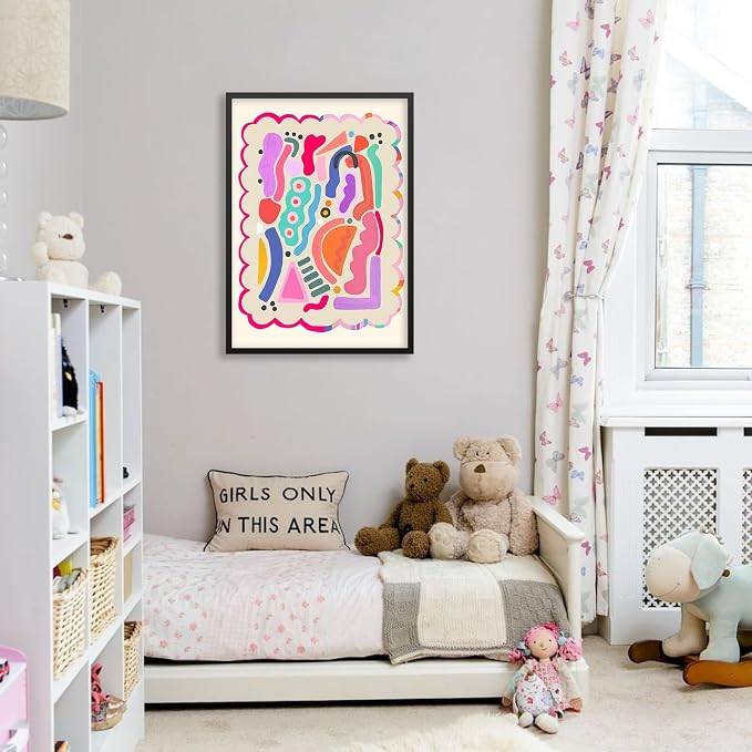 Funky Cute Kids Abstract Wall Art Trendy Bright Colorful Poster 16x24 inch - Image 4
