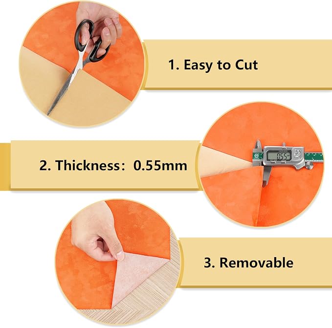 Wallercity Creative Orange Flocking Fabric Contact Paper - Image 8