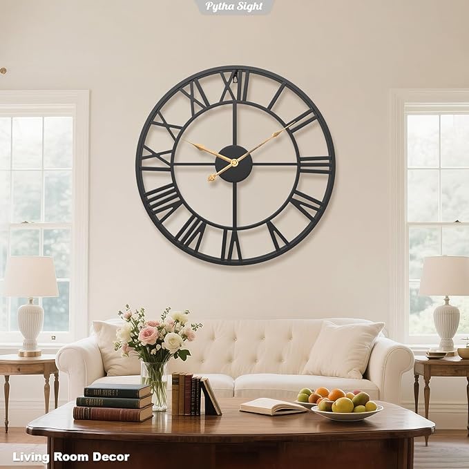 Pytha Sight Wall Clock Large for Living Room Decor, 18 Inch Decorative Silent - Image 4