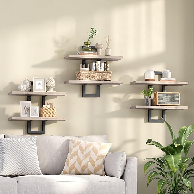 HOOBRO Floating Shelves, 15 Inch Wall Shelf Set of 3, Wall Mounted Storage by HOOBRO