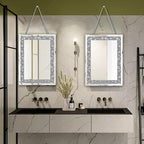 2 Piece Wall Mirrors, Crush Diamond Wall Décor Silver Decorative Mirrors - Image 6