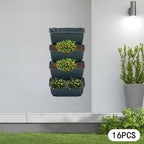 Vertical Wall Planter with 16 Pots, Hanging Garden Plant Flowerpot Holder - Image 8