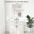 White Wood Effect Framed Wall Mirror, 24x32 Rectangle Mirror, Anti-desilvering - Image 2