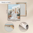 Hand-Painted Trendy blue Canvas Wall Art Pastel Preppy mediterranean Painting - Image 8