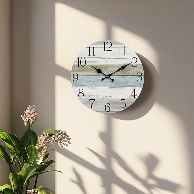 Wall Clock, 10 Inch Silent Non Ticking Wall Clocks Battery Operated, Rustic - Image 6