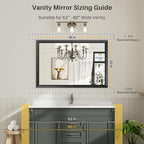 Briivue 48x32 Inch Black Bathroom Mirror - Image 2