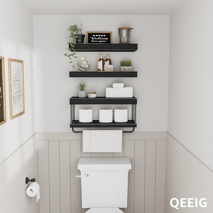 QEEIG Bathroom Floating Shelves Over Toilet - Image 6