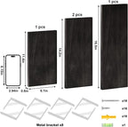 YGEOMER Floating Shelves for Wall, Different Sizes Black Wall Shelves for - Image 2