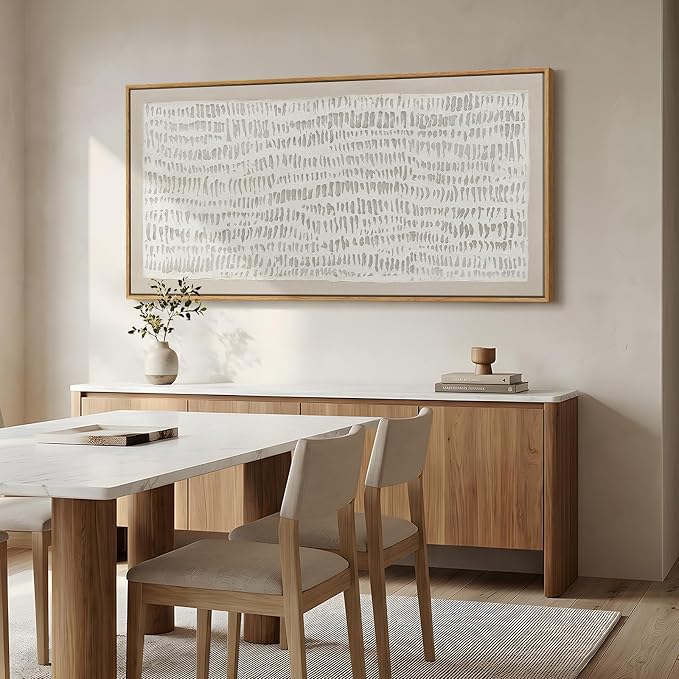 Large Framed Neutral Abstract Wall Art - Image 3