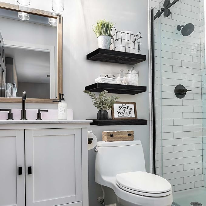 QEEIG Floating Shelves for Wall Bathroom Shelf Bedroom Kitchen Living Room - Image 2