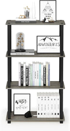 Furinno TURN-S-TUBE Storage Shelves, 4-Tier Book Shelf, Corner Shelf, Toolless - Image 5