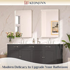 Keonjinn Brushed Nickel Mirror 24” x 36” Silver Bathroom Mirror - Image 2