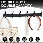 Dntorx Coat Rack Wall Mount, 1 Pack Coat Hooks Hanger Wall Double Hook Rack - Image 4