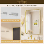 TETOTE 36 x 36 Inch Gold Mirror - Image 7