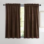 NICETOWN Brown Velvet Curtains, Thermal Insulated Sound Reducing Heavy Matt by NICETOWN
