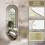 Oval Full Length Mirror, Ultra-Clear Explosion-Proof Dressing Mirror, Simple & - Image 9