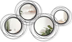 Hicarer 4 Pcs Decorative Round Modern Circle Mirror Wall Art Ring Metal Mirror - Image 2