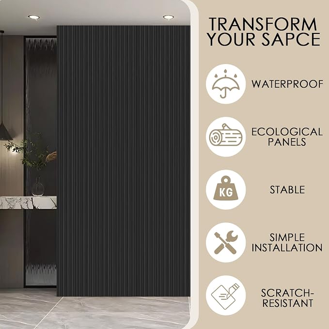 16-Pack 3D Slat Wall Panels — Soundproof Faux Wood Panels - Image 4