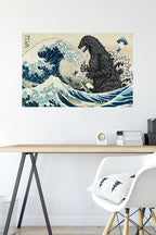 Godzilla - Great Wave Wall Poster, 34L" x 22.4W", Unframed Version - Image 4