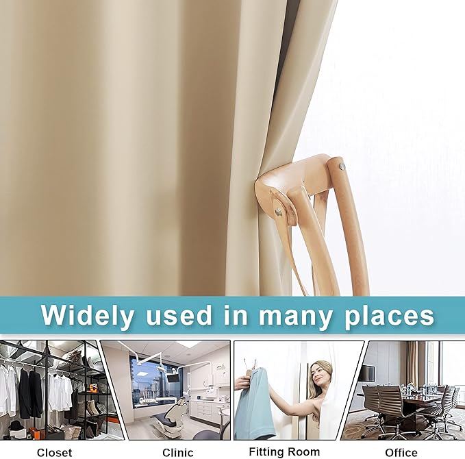 RYB HOME Room Divider Curtains Noise Reduce Windproof Light Block Wall Divider - Image 5