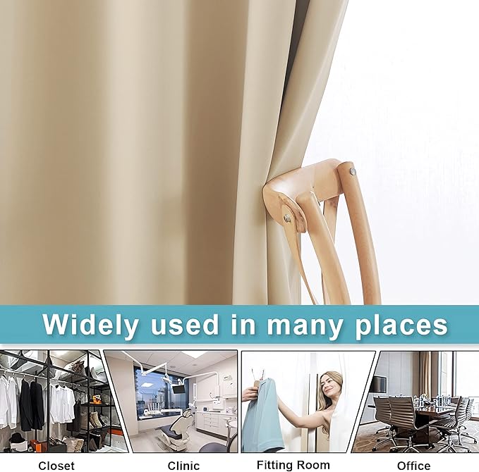 RYB HOME Blackout Room Divider Curtains Privacy Room Separator Extra Long Wide - Image 5