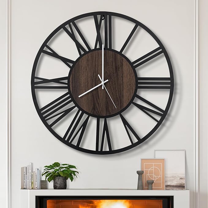 LEIKE Large Wall Clocks for Living Room, Non Ticking, Battery Operated by LEIKEWALLCLOCK