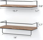 Shario Rustic Wood Floating Shelves - Image 3