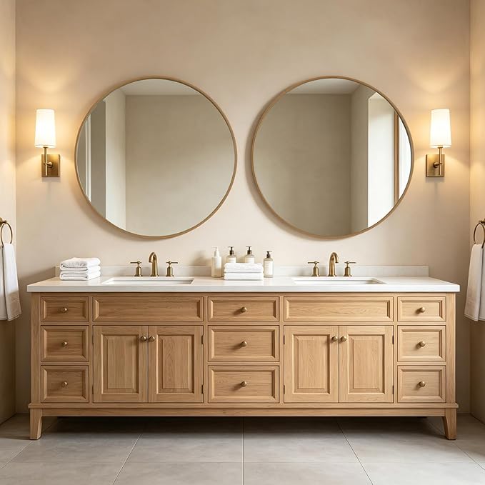 WallBeyond Round Wood Mirror - Image 7