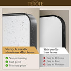 TETOTE Black Framed Bathroom Mirror, 24 x 36 Inch Matte Metal Frame Vanity - Image 3