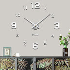Mintime Modern Frameless DIY Wall Clock Large 3D Wall Watch Mirror Numbers by Asrnten