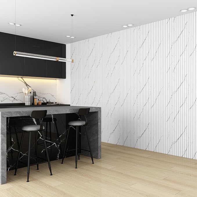 8-Pack WPC Wall Panels 118’’ x 6.3’’ 3D Slat Wall Panel Acoustic Wall Paneling - Image 4