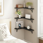 YGEOMER Corner Floating Shelves, Wall Mounted Corner Shelf - Image 4
