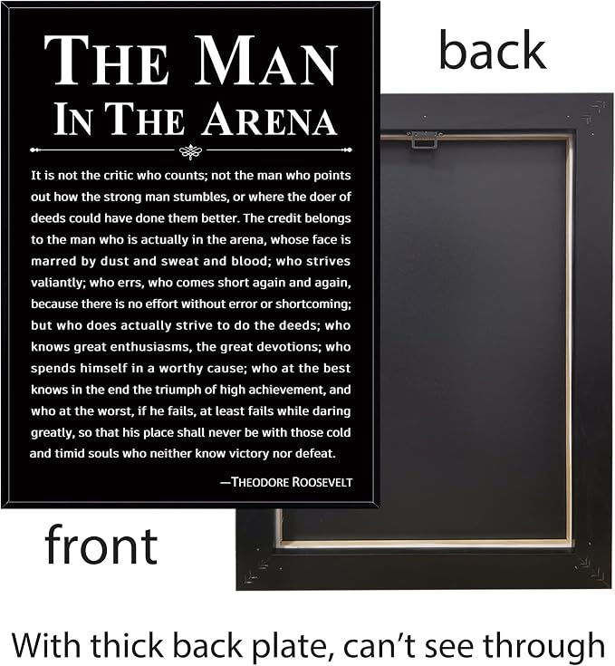 Howwii Office Wall Art Inspirational Decor The Man in the Arena Framed - Image 4