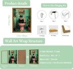 Funny Bathroom Cat Wall Art, Humorous Black Cat Restroom Wall Decor Paintings - Image 2