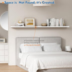 Harwaya White Wood Floating Shelves 36 Inches Long Set of 2, Large Modern Wall - Image 5
