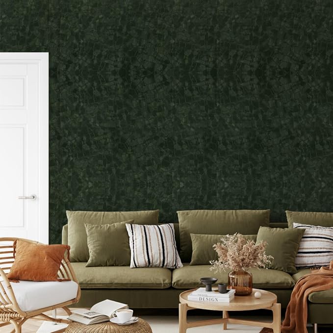 Abyssaly Dark Green Peel and Stick Wallpaper - Image 8
